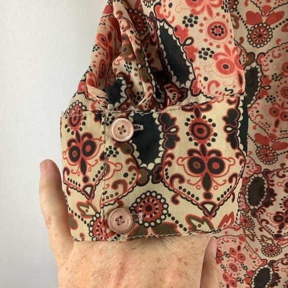 Amir Slama Floral Silk Blouse with Tie Front AS IS - Picture 5 of 7